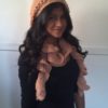 Vintage Rose Ruffle Scarf and Slouchy Beanie