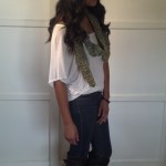 Silky Soft Green Scarf and Loose Beanie - Image 3
